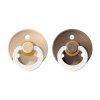 BIBS Colour dudlík z přírodního kaučuku 2ks velikost 1 -Vanilla/ Dark Oak - noční