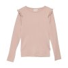Minymo - Žebrované tričko - pudrově růžové