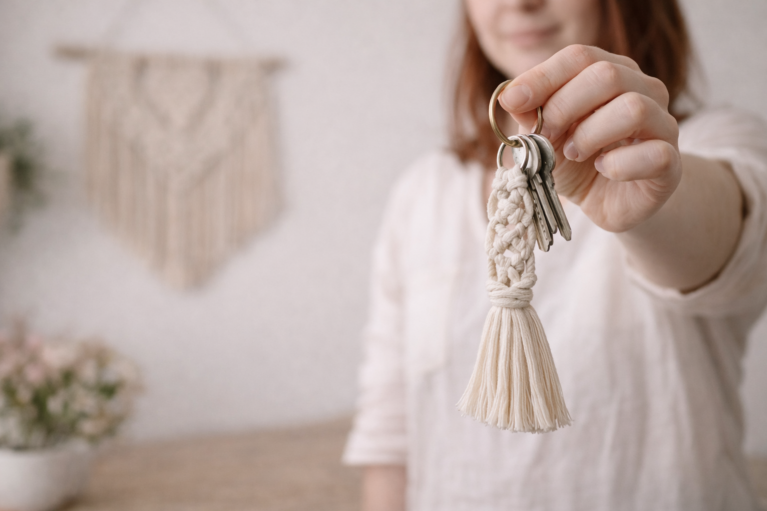 MACRAMÉ KLÍČENKA KROK ZA KROKEM