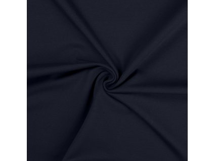 Prodej mi látky Jednobarevný úplet tmavě modrá