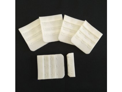 Podprsenkové zapínání - háčky a očka na stuze 3:3 - Šampaň