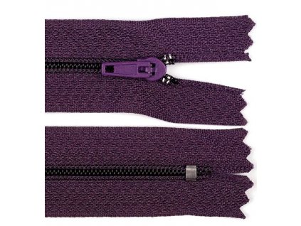 Spirálový zip 3 mm, pinlock Tmavě fialová
