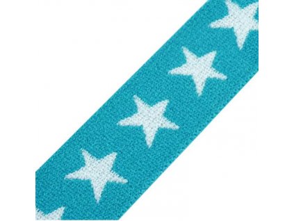 2857 Pruženka ozdobná 20mm Hvězdy, tyrkysová