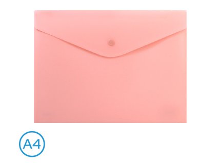 Spisový obal A4 pastelově růžový s klopou a drukem – plastový obal na dokumenty z www.majjam.cz