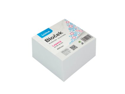 Bloček kostka, lepená - bílá 85x85x40mm