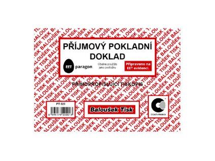 Příjmový pokladní doklad - PT020