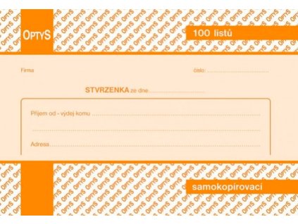 Stvrzenka A6 propisovací - OP 1080