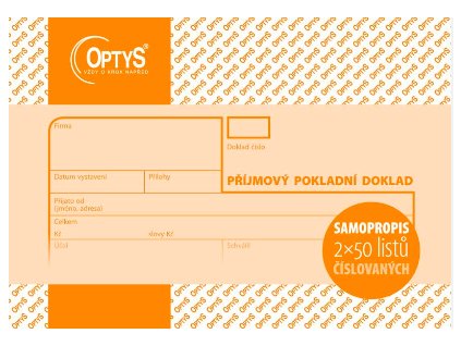 Příjmový pokladní doklad A6 číslovaný propisovací - OP 1081