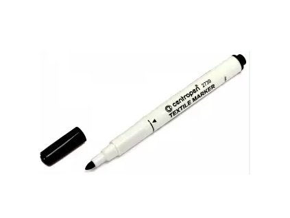 Černý permanentní popisovač na textil Centropen 2739 s ERGO úchopem, vhodný na většinu látek z www.majjam.cz