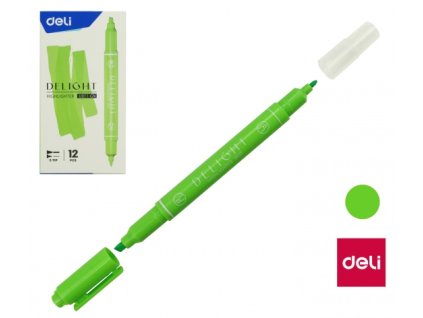 Zvýrazňovač DELI oboustranný EU011-GR zelený