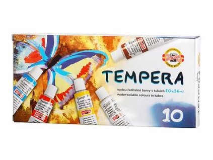 Souprava temperových barev Koh-i-Noor 10 × 16 ml – základní sada pro dětské i školní tvoření, www.majjam.cz