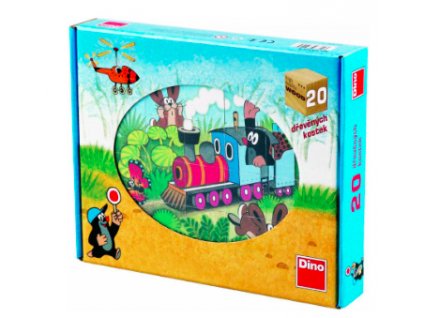 20 dřevěných kostek - Krtek