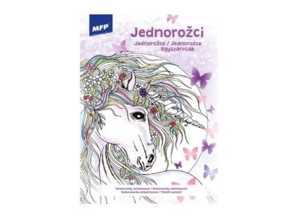 Antistresové omalovánky Jednorožec – 31 originálních obrázků kouzelných jednorožců a vzorů k vybarvení – www.majjam.cz