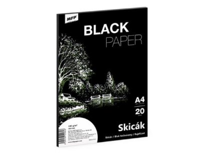Skicák A4/20listů černý 180g