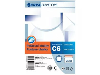 Obálka C6 samolepicí 25 ks