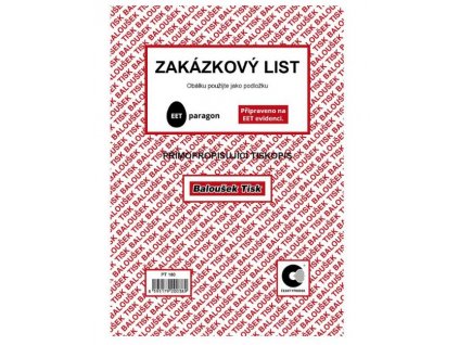 Zakázkový list PT 180 A5 – propisovací tiskopis z www.majjam.cz