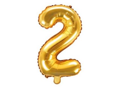 Balón fóliový číslo, 35cm - 2 - zlatá
