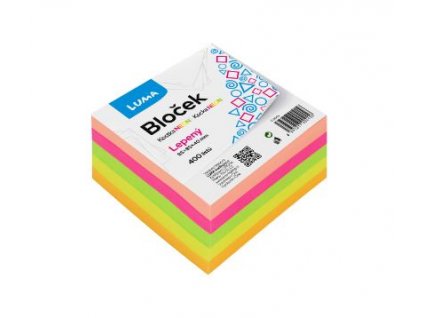 Poznámkový blok lepený - NEON 85 X 85 X 40MM