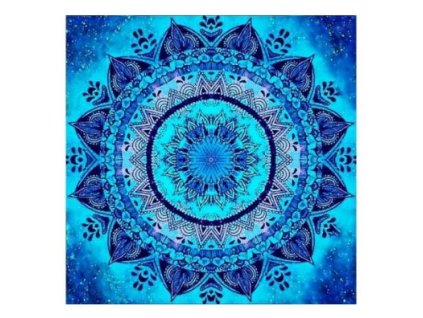 Diamantový obrázek mandala 7D - modrofialový kruh - 30x30cm