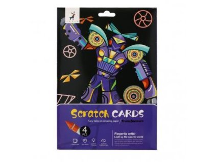 Škrabací obrázek duhový transformers 4 listy A4