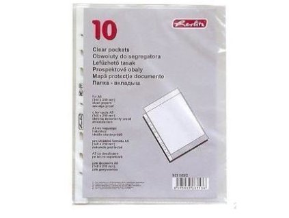 Obal A5 U s euroděrováním, MAT - 10ks