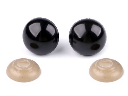 Plastové oči s pojistkou Ø12 mm – bezpečné oči pro háčkované a plyšové hračky, figurky a zvířátka z www.majjam.cz
