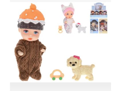 Miminko 9,5cm s pejskem 3druhy v krabičce 24ks v DBX