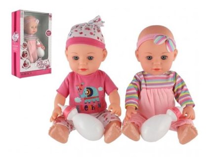 Panenka/miminko 31cm pijící a čůrající pevné tělo s lahvičkou