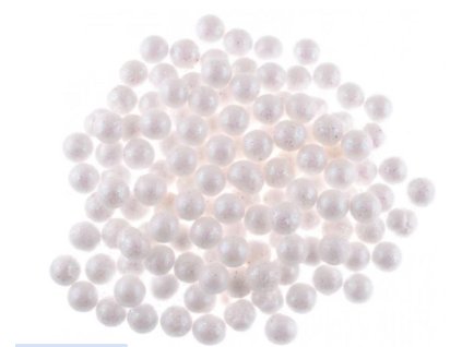 Polystyrenové kuličky GLITTER bílé 1,5cm