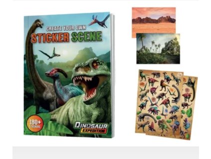 Kniha samolepek A4 s dinosauřími motivy