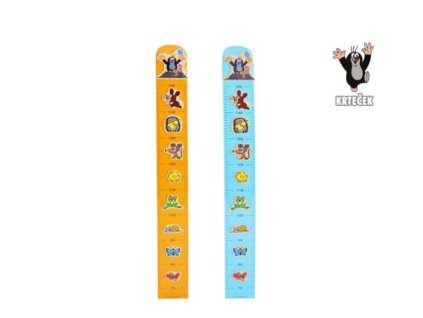 Metr Krtek na zeď dřevo 100cm - 2 barvy