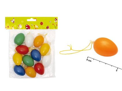 Vajíčka plast jednobar.4cm 12ks mix