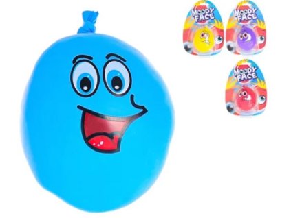 Míček tvarovací 7cm s obličejem 3druhy - 4 barvy