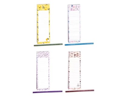 Magnetický blok 7,5 x 24 cm s tužkou 60l. mix