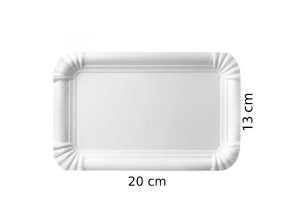Papírový tácek 20 × 13 cm, pevný jednorázový tácek č. 4 v balení 100 ks z www.majjam.cz