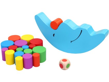 Dřevěná motorická hra – balanční zábava - Dřevěné válečky s měsícem