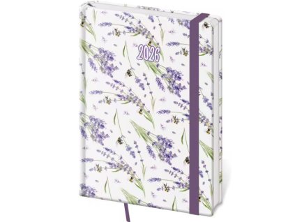 Denní diář A5 Vario Lavender s gumičkou