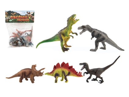 Plastové figurky dinosaurů 15–18 cm – sada 5 kusů v sáčku, vhodné od 3 let z www.majjam.cz