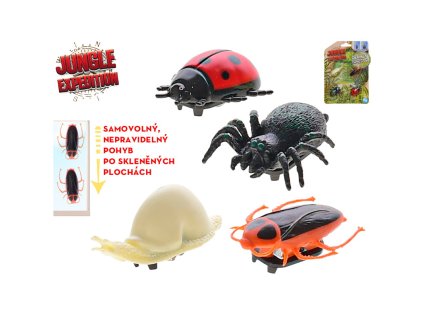 Jungle Expedition hmyz 4 ks – beruška, pavouk, šváb a hlemýžď, figurky 4 cm z www.majjam.cz