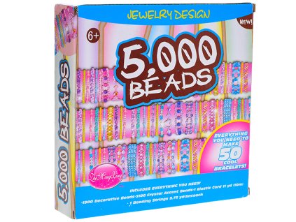 Sada plastových korálků 5000 ks v krabičce – kreativní hračka pro děti, výroba náramků a náhrdelníků z www.majjam.cz