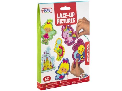 Moje první vyšívání – Hrad a Jednorožec – kreativní sada s 6 předlohami z kartonu a tkaničkami pro děti, první kroky k vyšívání – www.majjam.cz