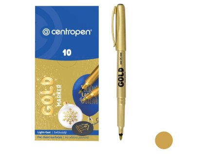 Popisovač CENTROPEN 2670 zlatý – univerzální značkovač s ergonomickým držením, šířka stopy 1 mm, vhodný na světlé i tmavé papíry z www.majjam.cz