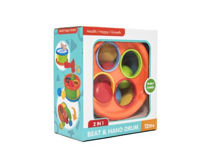 Zatloukačka a bubínek 2v1 s kladívkem a barevnými míčky pro děti od 12 měsíců z www.majjam.cz