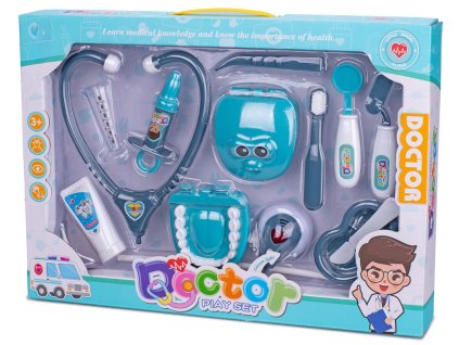 Dětská doktorská sada se světelným a zvukovým efektem, plastový stetoskop ve dvou barvách, baterie součástí balení – z www.majjam.cz
