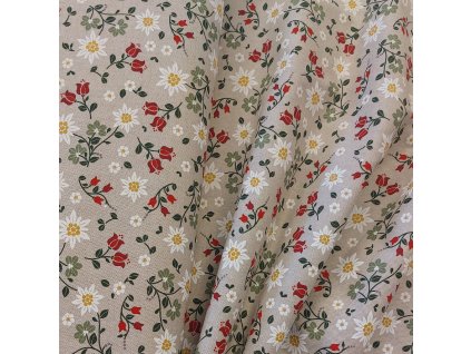 Potahová látka - Kvítka, přírodní