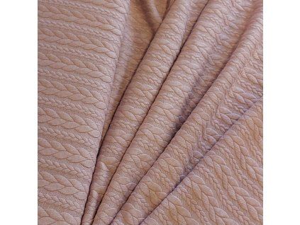 Teplákovina s copánky - Starorůžová