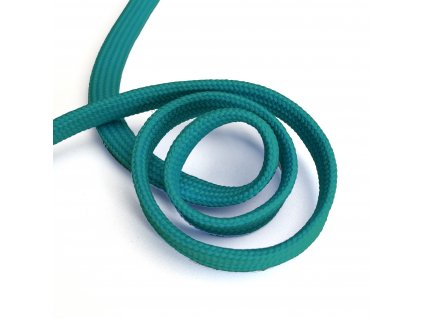 1395 Oděvní šňůra plochá, 10mm petrolejová