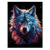 Malování podle čísel – vlk na černém plátně 30×40 cm, kreativní dekorace do bytu | www.majjam.cz