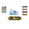 Prstový skateboard 10 cm s rampou a nástroji, mix barev – www.majjam.czSkateboard prstový s rampou plast 10cm mix barev na kartě