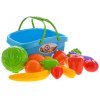 Dětská sada ovoce a zeleniny v plastovém košíku v barevných variantách – modrá, růžová, zelená, oranžová – z www.majjam.cz